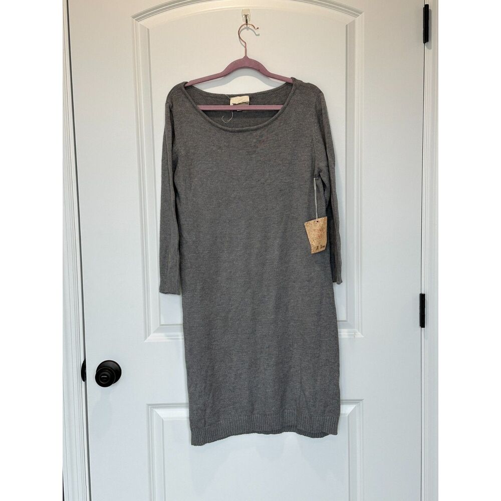 NWT M. Rena Scoop Neck Sweater Dress Gray Size Large